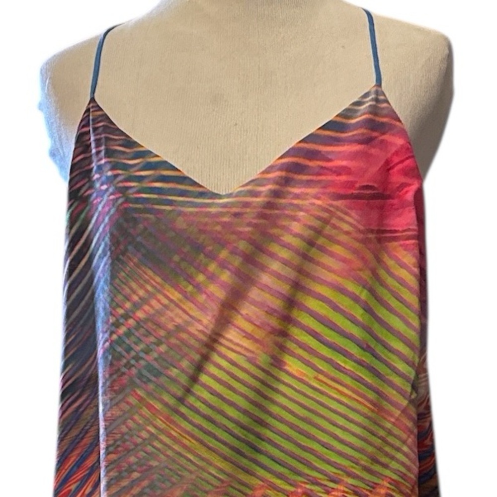 Multicolor Sleeveless Dress, crossover front - Picture 2 of 13